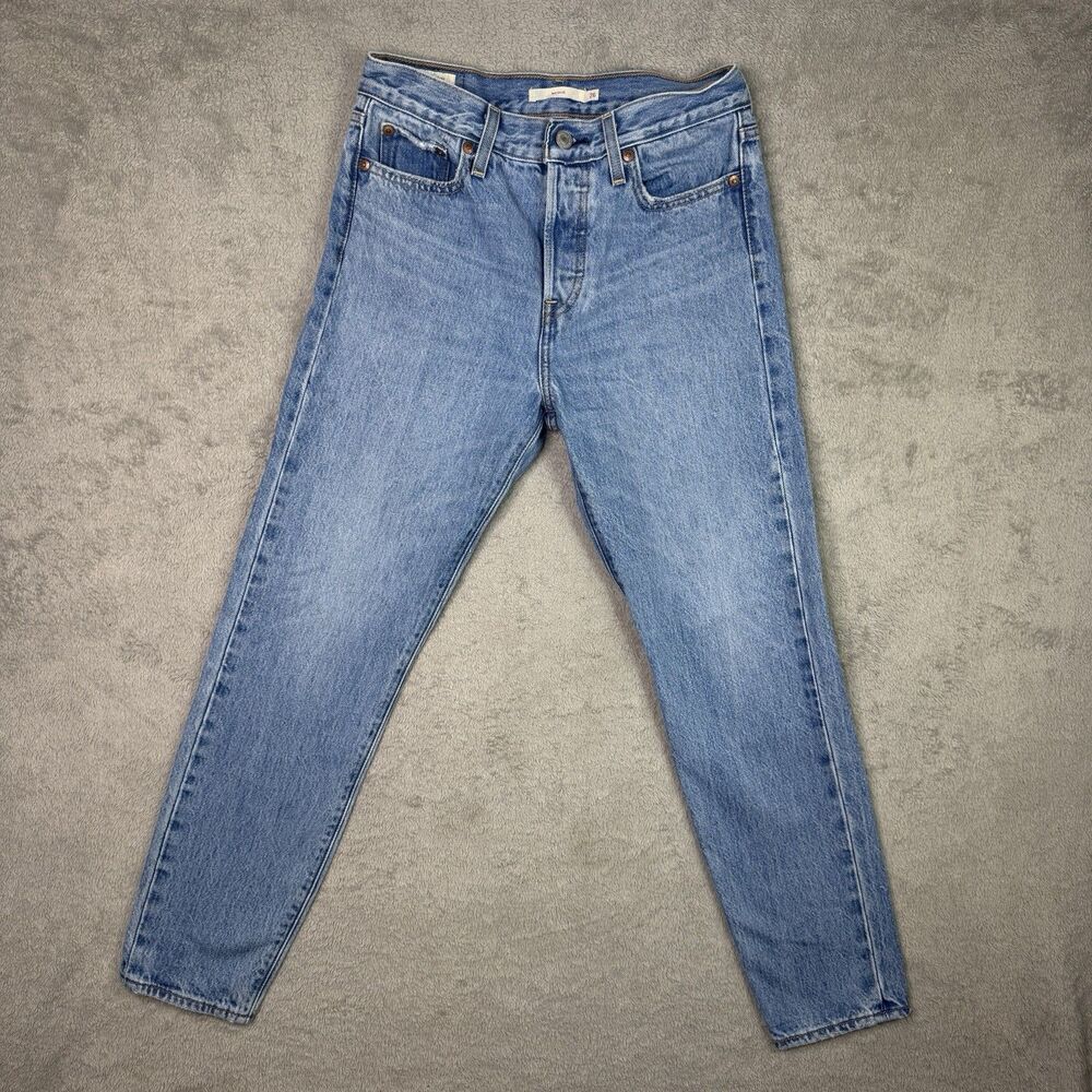 Levis Jeans Women 26 Wedgie Ankle High Button Fly Icon Fit Medium Wash